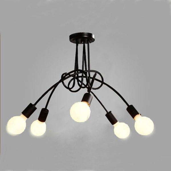 pendant lamps modern black painted art deco lights iron retro light e27 led 220v lamp for bedroom kitchen restaurant parlor
